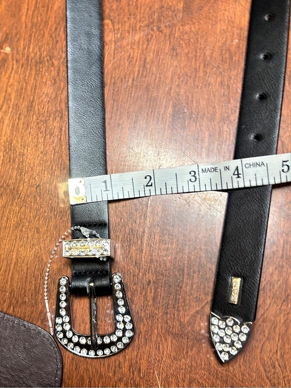 Vintage Bebe Rhinestone Western Belt Black Bling Cowgirl - Size XL 47"